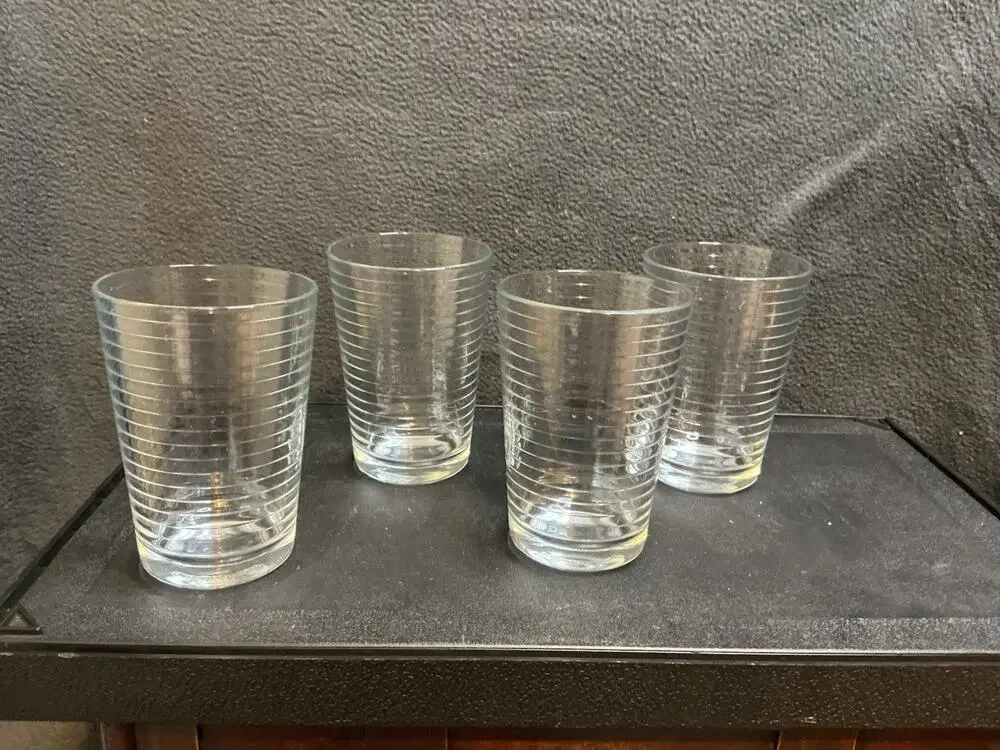 Vintage Set Of 4 Pasabahce Juice Glasses Made In Turkey
